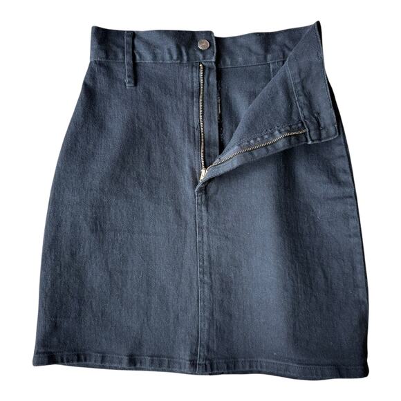 Vintage 80's Kayo of California Black high waisted denim skirt size medoim - Picture 2 of 10